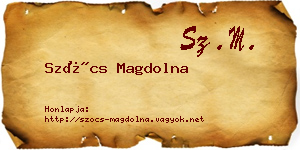 Szőcs Magdolna névjegykártya